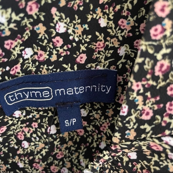 Thyme Maternity, Floral Print Halter Top Maternity Dress,Size S - Picture 7 of 9